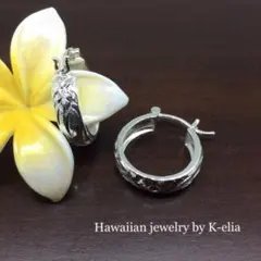 ハワイアンジュエリー☆スクロールリングピアス