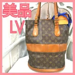 【美品】ルイヴィトンLVモノグラム柄バケットGM肩掛けトートバッグ正規品のサムネイル