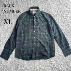 BACK NUMBER バックナンバー　チェック柄シャツ　XL コットン