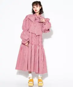 コムデギャルソン ガール GIRL 23SS ギンガムチェック 丸襟 ワンピース コムデギャルソン ガール GIRL 23SS ギンガムチェック 丸襟 ワンピース