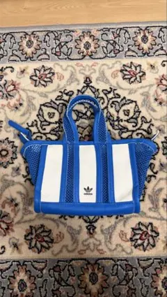 adidas originals ミニトートバッグ 青白
