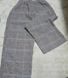 Samansa Mos2 チェック柄 ワイドパンツ