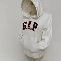 00s archive GAP hoodie Y2K BigLogo White