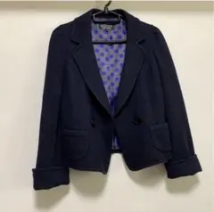 ♥SONIA RYKIEL♥ジャケット(L)黒/カシミヤ混合/ヘリンボーン柄風