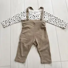 80サイズ　ロンT、サロペットのセット