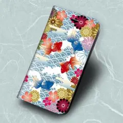 iPhone17ProMax 手帳型ケース 花海金魚 1r