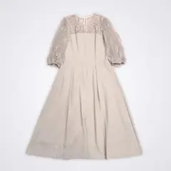 【美品】GIRL パーティードレス 袖あり 大きいサイズ ロング レース