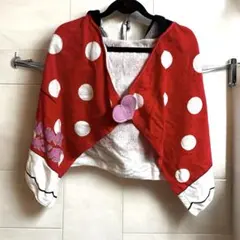 ミニーマウス フード付きポンチョ タオル 水玉 ディズニー