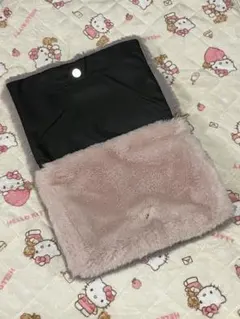 【ほぼ新品】レディースファー クラッチバッグ グレーピンク
