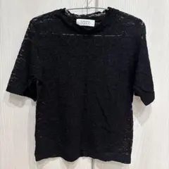 LOWRYS FARM ブラック レース トップス　 M