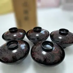 祖雅堂】 高級伝統工芸 越前塗り 蒔絵付き吸い物椀 5客セット - メルカリ