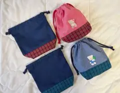 コップ袋　単品　ランチ巾着　ファミリアチェック