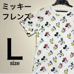 ディズニー Ｌ　総柄 Tシャツ ルームウェア ミッキー　ドナルド　グーフィのサムネイル