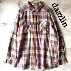 dazzlin チェック柄 長袖シャツ　ダズリン　スタッズ付き　ネルシャツのサムネイル