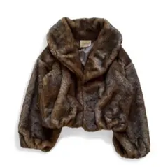 アルシーヴ　フェイクファーショートコート　ジャケット　ブラウン　M