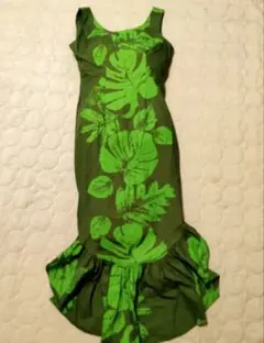 【最終値下げ】フラワンピース　リゾート　CCファッション マーメイド 緑色