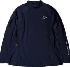 【美品】Callaway キャロウェイゴルフ ネイビー 長袖シャツ ３L