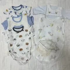ベビー服まとめ売り6点/春夏/ロンパース/60サイズ/スリーパー/帽子42cm