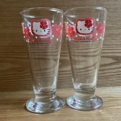 ハローキティ 脚付きグラス 2個セット　レトロ　希少品