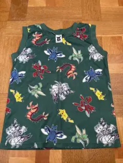 緑色 ポケモン柄 ノースリーブ タンクトップ