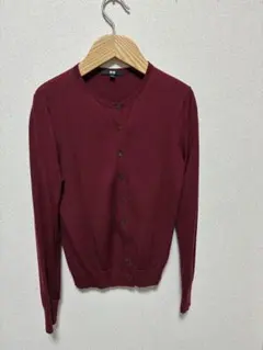 UNIQLO ユニクロ クルーネックカーディガン ボルドー Mサイズ