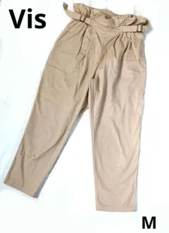 Vis ヴィス　ハイウエスト　テーパードパンツ　ベージュ　M　イージーパンツ