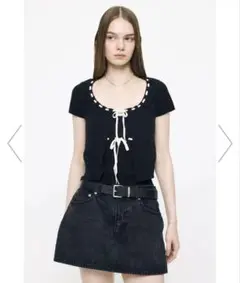 moussy STITCH DETAIL CD & キャミ ブラック 黒のサムネイル