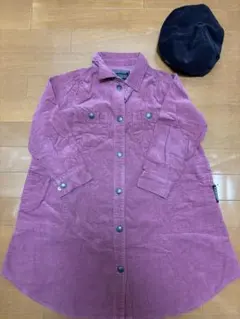 ピンク シャツワンピース　130 帽子セット　ブリーズ