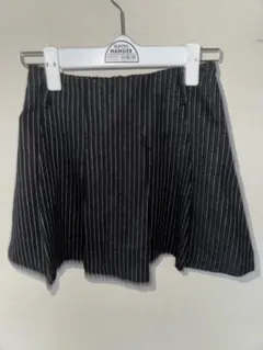 シャツ・フレアスカート セット ブラック/ホワイトストライプ