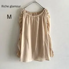 Riche glamour ブラウス シャーリング ベージュ M オフショルのサムネイル