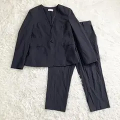 PLST プラステ パンツスーツ セットアップ 洗える ノーカラー L