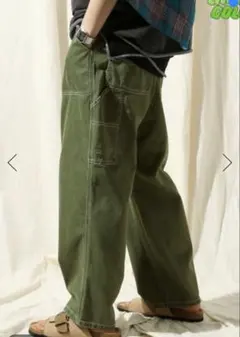 ニコアンドライトデニムペインターパンツnikoandJEANS2026SカーキLのサムネイル
