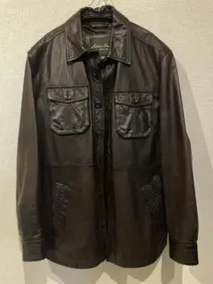 Eddie Bauer ダークブラウン レザージャケット M