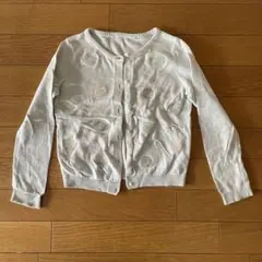 H&M スパンコール 刺繍 グレー カーディガン 110