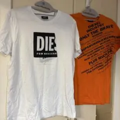 DIESEL プリントTシャツセット ホワイト・オレンジ　2着セット