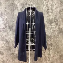 ✨ELLE✨エル♡ニットロングカーディガン♡キレイ目♡大人女子♡ネイビー(38)