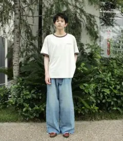 Camphor Wood シングルステッチリンガーTシャツ