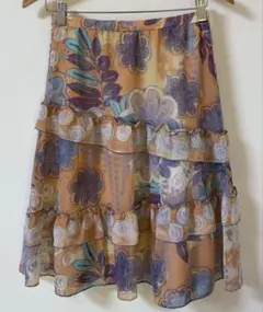 新品★ハナエモリ　プリーツスカート　赤黒柄　38（9号）　★46440円　★即決 ハナエモリ スカート 38の通販