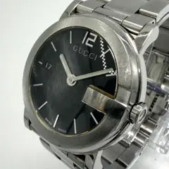 GUCCI101L ブラック文字盤 シルバーベルト グッチ - メルカリ