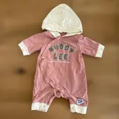 Buddy Lee ピンク　フード付き　ロンパース 新生児　出産準備　長袖　冬