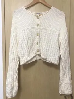 COCODEAL アイボリー クロップドカーディガン