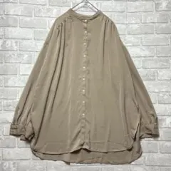 アース 長袖シャツ F 美品 ベージュ F オーバーサイズ ゆったり オフィカジ