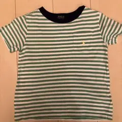 Tシャツ　100cm 男の子　ポロラルフローレン 白×グリーン　ワンポイント