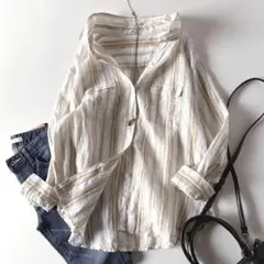 美品♡　アーバンリサーチサニーレーベル　リネン　長袖シャツ　ストライプ