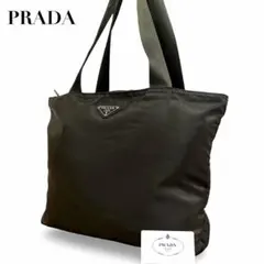 PRADA プラダ トートバッグ 肩掛け ナイロン 三角ロゴ カーキ A4可能のサムネイル