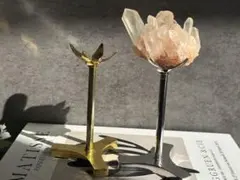 《スフィア＆原石ディスプレイ台座＊中サイズのゴールド＆シルバー》