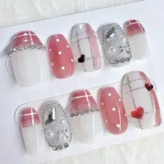 【オーダー】 ワンホン バレンタイン 韓国 埋めつくし ネイルチップ No.46