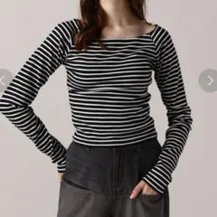 FOREVER 21 ストライプ　ボートネックＴシャツ