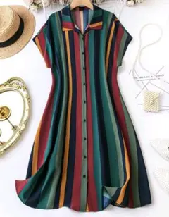 大きいサイズ　ワンピース　マルチカラー　4L 5L