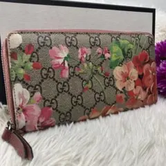 美品✨グッチ 長財布 ブルームス 花柄 GGスプリーム ピンク